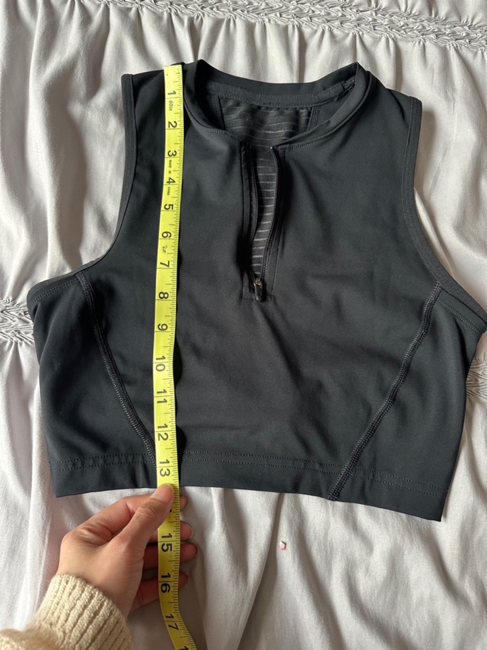 Nike Black Sleeveless Zip Crop Top